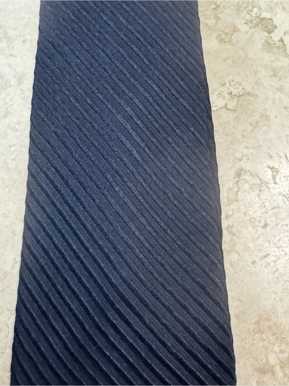 Lanvin Men's Silk Navy Striped-Textured Tie - Picture 3 of 6